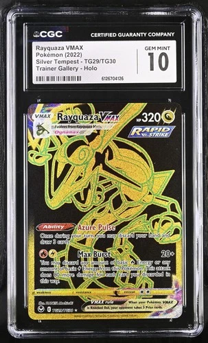 CGC 10 GEM MINT Rayquaza VMAX 2022 Silver Tempest TG29/TG30 Holo Pokemon Card