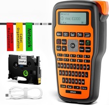Label Maker Machine with-Tape, E1000 Heat Shrink Label Maker Waterproof-Labels f