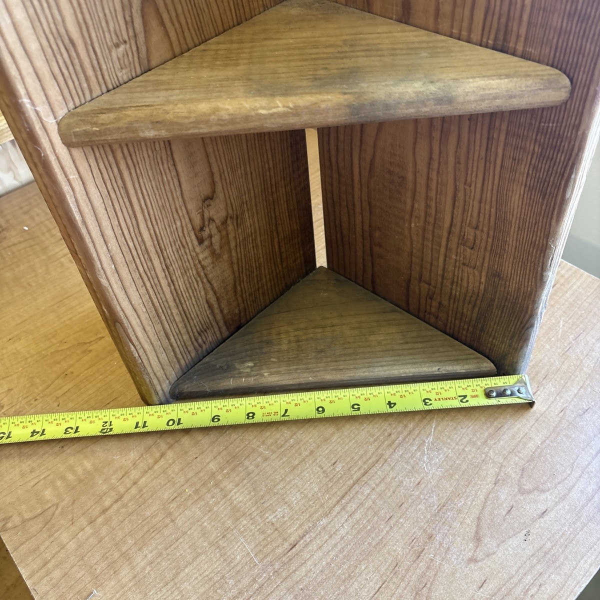 Vtg Country Heart Solid Wooden Heart Cutout 4 Tier Corner Shelf