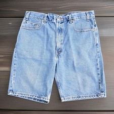 Vintage Levis 550 Relaxed Fit Denim Shorts Mens 36 Light Wash Made in USA 1999