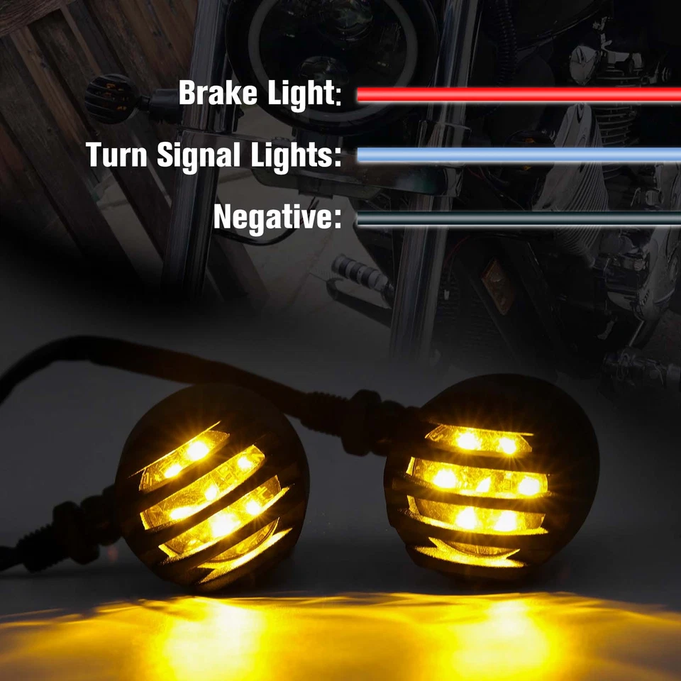 4X Motorcycle Bullet Turn Signal Lights Amber Indicator For Victory Vegas 8-Ball - Image 4 of 4