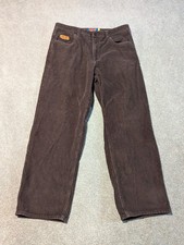 Empyre Pants Mens 36x30 Brown Corduroy Skate Skater Y2K Wide Leg