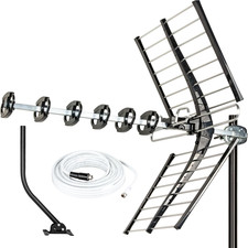 Upgraded 200 Miles Long Range High-Performance HDTV VHF UHF Outdoor Antenna with