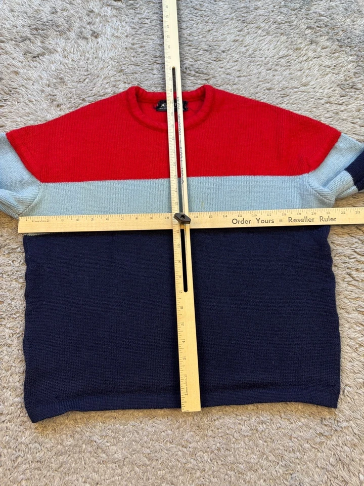 Vtg Demetre Sweater Men Medium Colorblock Virgin Wool Ski Crewneck Pullover - Image 4 of 4
