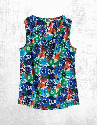Ex Seasalt Women s Sleeveless  Cotton Will Cobs Top in Chalk Petal Press