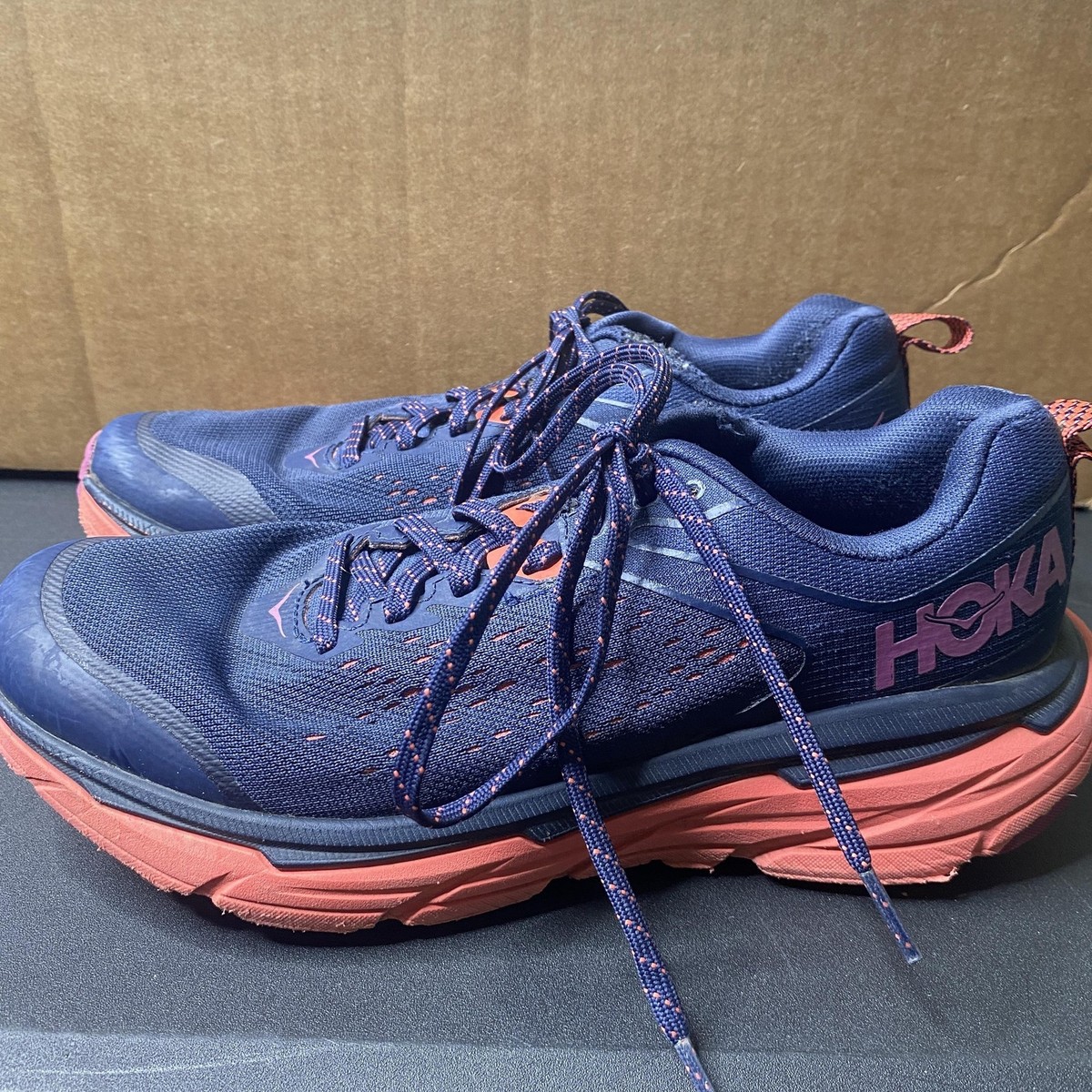 Hoka One One Challenger ATR Shoes Womens Size Wide Blue Pink Trail Running