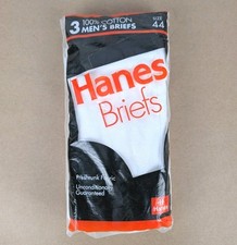 Vintage 1992 Hanes Cotton Briefs Sealed Pack of 3 Size 44 NOS Made In USA