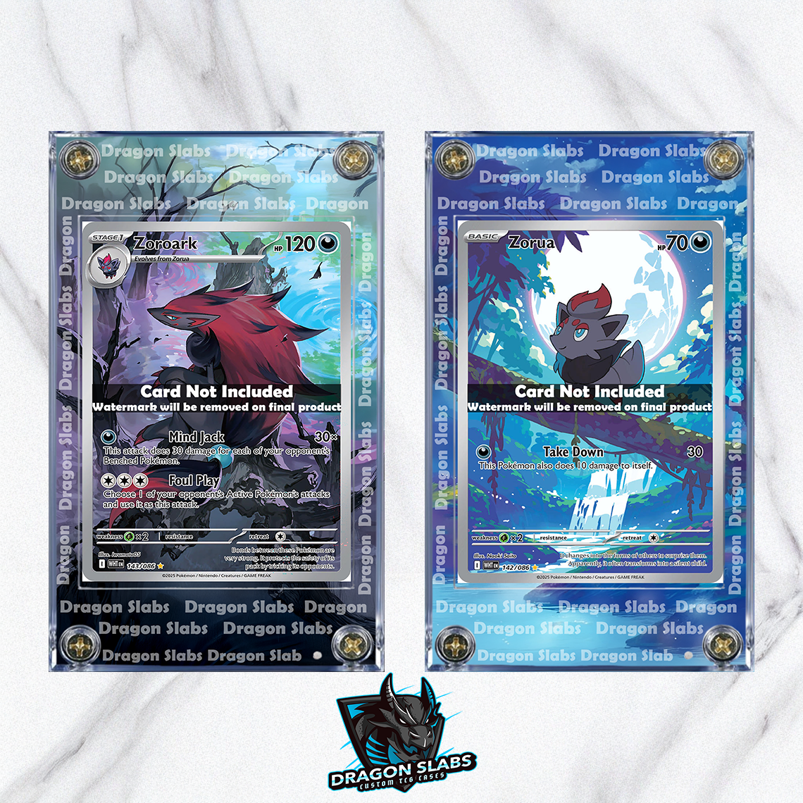 x2 Pokemon Zorua 142 Zoroark 143 White Flare Extended Art Case | eBay