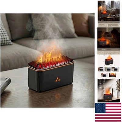 Aromatherapy Humidifier with Auto Shut-Off - Elegant Flame Diffuser for Home