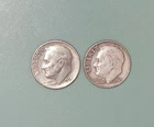 1954 & 1961 Silver Roosevelt Dimes. 90% Silver. 2 Dimes.
