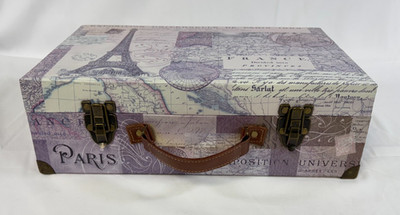 Punch Studio Rectangular Suitcase Storage Box 16.5 x 10.5 x 5 Paris France Theme