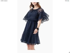 Trina Turk Ferry Ruffle-Sleeve Lace Minidress Ruffled Sleeves Size Medium Blue