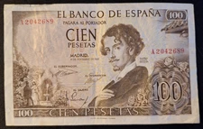 SPAIN 100 PESETAS 1965 SPAIN BANKNOTE P#150