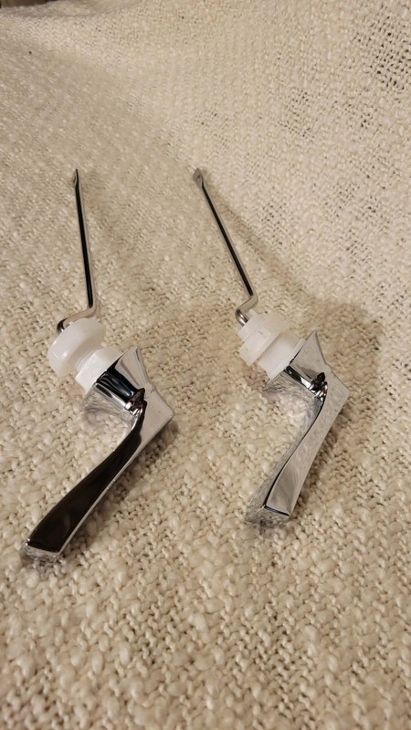 2 Toilet Handles, new out of box, polished chrome