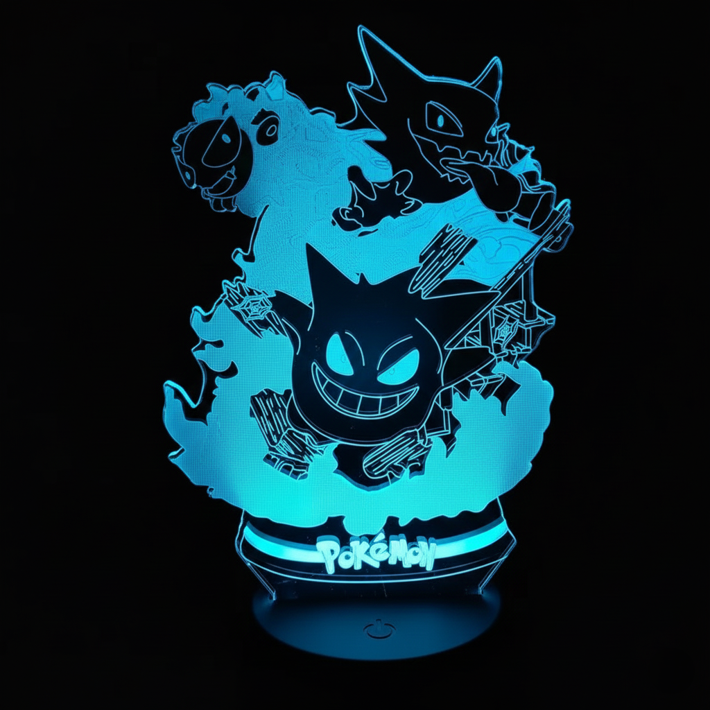 NEW Pokemon LED Anime Night Light - Transparent, Multi-Color