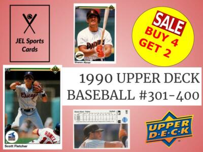 1990 UPPER DECK BASEBALL #301-500~COMPLETE YOUR SET~YOU PICK~BUY 4 GET 2 