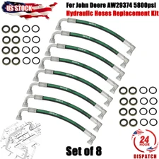 Hydraulic Hose Replacement Kit For John Deere AW29374 Tractor Loader 5800psi 8X