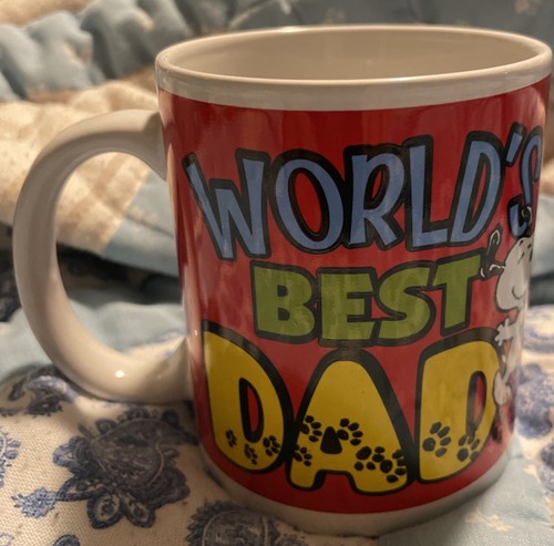 Vintage Peanuts Worldwide LLC Snoopy’s World’s Best Dad Coffee Mug/Cup - Picture 2 of 8