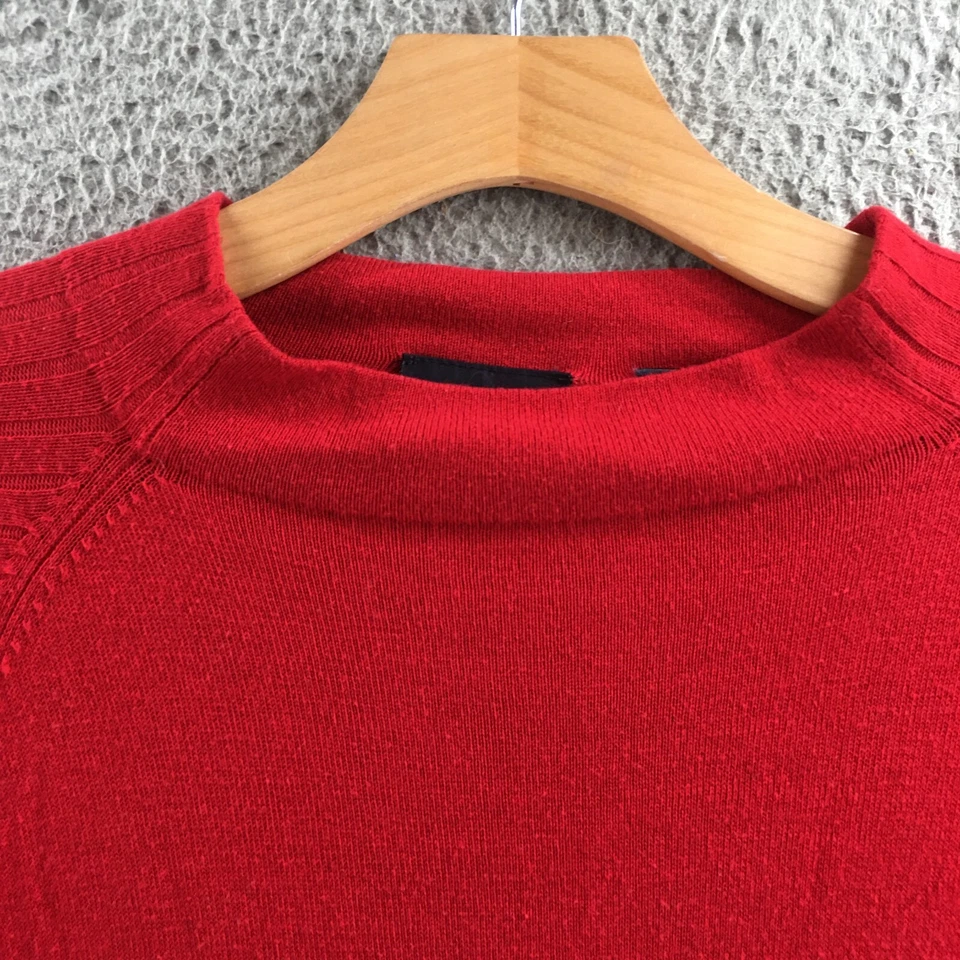 Suéter Crazy Horse para Mujer XL Rojo Mezcla de Algodón Manga Raglán Cuello Redondo Informal Foto 3 de 4