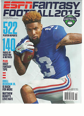 ESPN FANTASY FOOTBALL, 2015 ( 140 PAGES OF SCOUTING & METRICS+DAILY FANTASY TIPS