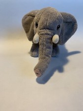 FAO Schwarz Gray Elephant Plush 7" Soft Toy Small Stuffed Animal Tusk