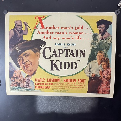 Edjay Postre Captain Kidd - Original 1945 Movie Poster - Randolph Scott - 22