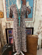 Attitudes Renee Leopard Petite Como Jersey Illusion Waist Maxi Dress New