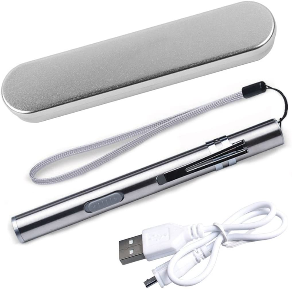USB Rechargeable Pen Light,  Pocket Small Handy LED Torch Mini Flashlights with