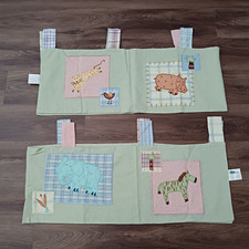 2 KIDSLINE MALAWI WINDOW VALANCE SAFARI JUNGLE ELEPHANT ZEBRA HIPPO TAB TOP