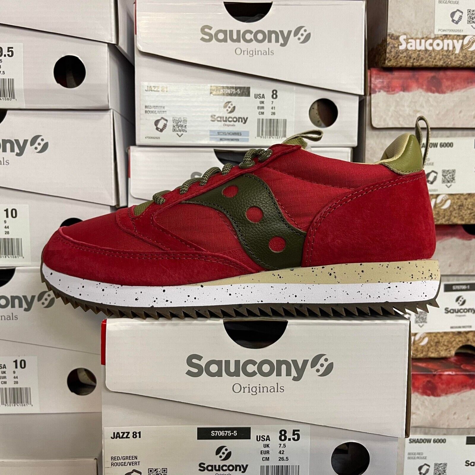 SAUCONY JAZZ 81 RED/GREEN MEN SNEAKER | eBay