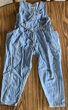 Vintage 1980s Jordache Jeanswear Girl  s 6 Denim Romper With Gems Bling One-Piece