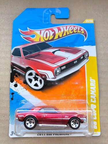 Hot Wheels LONG CARD HW 2011 68 COPO CAMARO RED 25/50 25/244