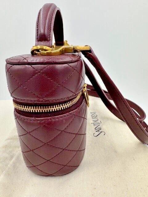 SAINT LAURENT (YSL) Yves Saint Laurent Rouge Cabernet Gaby Vanity Bag in pelle di agnello