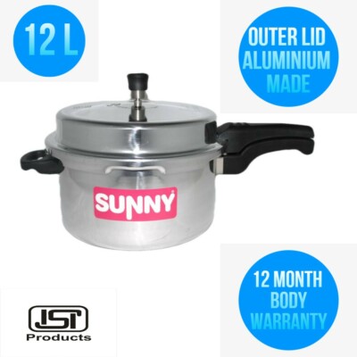 12 Ltrs Big Sunny Outer Lid 12 Liters Aluminium Pressure Cooker 12