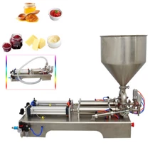 50-500ml Liquid Paste Fill Machine Piston Filler Bottle Pack Seal Two Head 110V