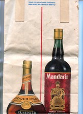 Cabas Hélio Morquin et Muguet Pub Alcool Cusenier Curaçao et Mandarin