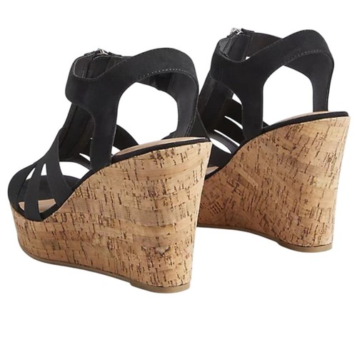 Torrid NWT Zip Wedge Stretch Front Faux Suede Black (WW) Size 12 4" Heel Height - Picture 3 of 6