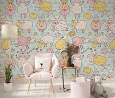 3D Cartoon Sheep Seamless Self-adhesive Remov...