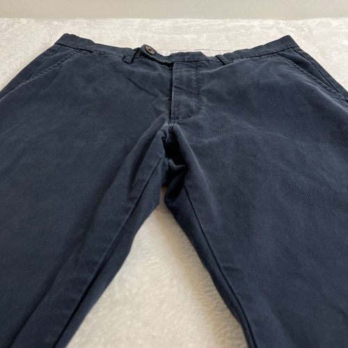 Spier & Mackay Chino Pants Mens 34 Relaxed Navy Blue Mid Rise Flat Front Trouser - Picture 3 of 16