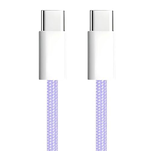 APM Cavo USB C a USB C PD, ricarica rapida 60W, nylon intrecciato viola, (i7R)