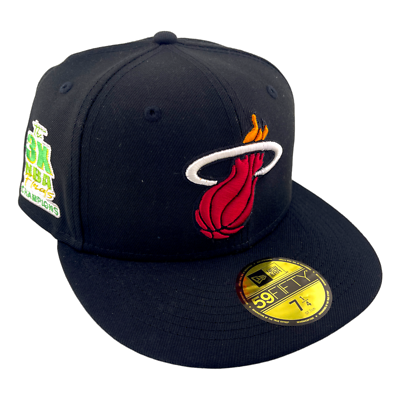 レア Miami Heat NBA キャップ 帽子 New Era Miami Heat 3x NBA Finals Champions Patch Black/Yellow