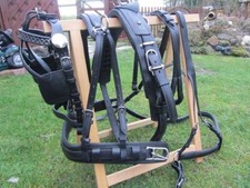 Luxus Einspänner Brustblattgeschirr Diplomat schwarz, anatomisch , COB