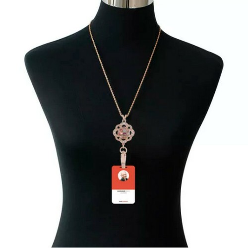 Snap Jewelry Pendant Id Badge Holder Rose Gold Fits 18-20mm Ginger Snap Charms - Picture 4 of 5