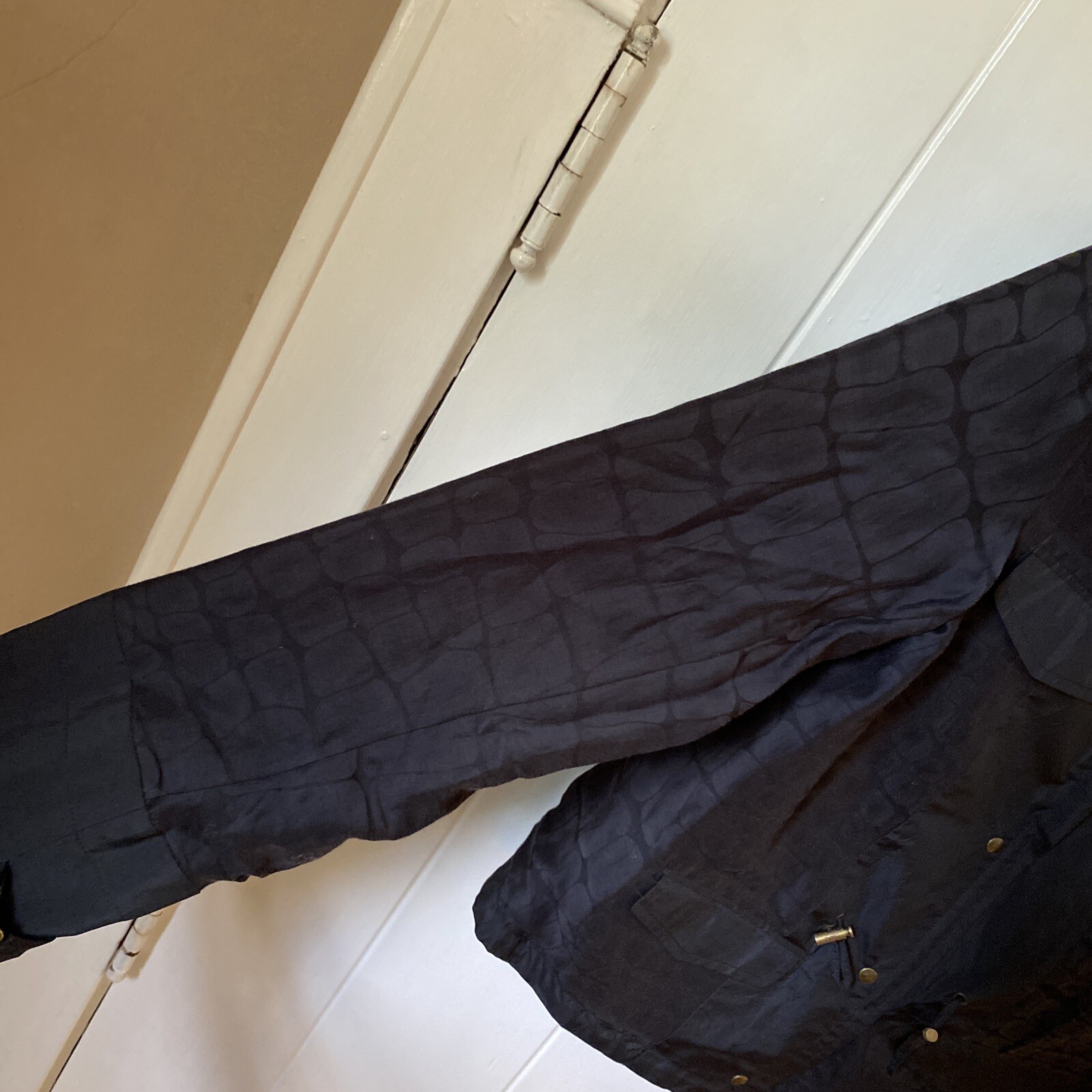 (1) Frangivento miscela seta miscela seta alla moda nero designer YSL Yves Saint Laurent