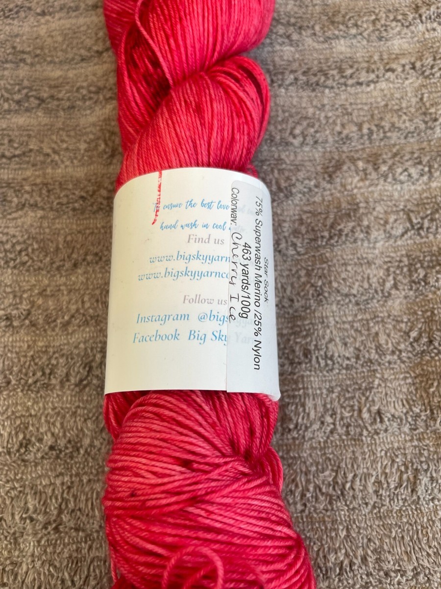 Big Sky Yarn Star Sock Superwash Merino/Nylon Cherry Ice New