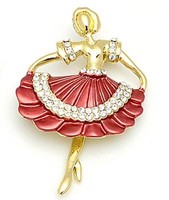 Designer Ladies Womens Luxurious Ballet Dancing Girl Diamante Stone Brooch Pin Designer Ladies Womens Luxurious Ballet Dancing Girl Diamante Stone Brooch Pin