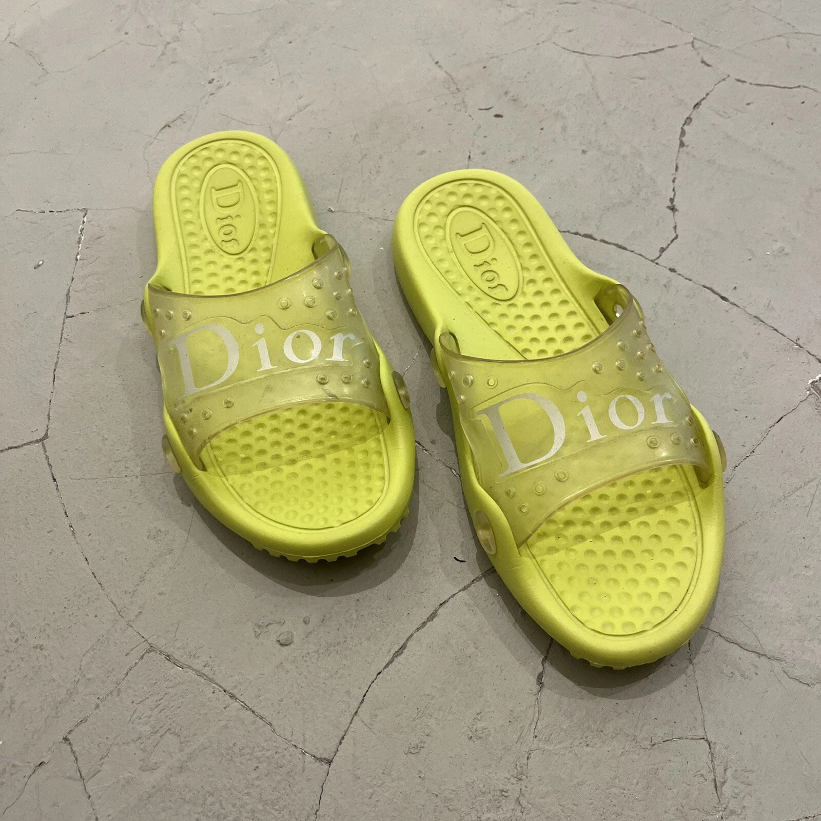 Sandales de piscine années 2000 Christian Dior Galliano pantoufles caoutchouc vintage taille 40 