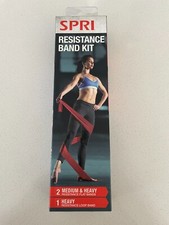 SPRI Total Body Resistance Band Kit- 2 Med  Heavy Flat Bands, 1 Heavy Loop Band