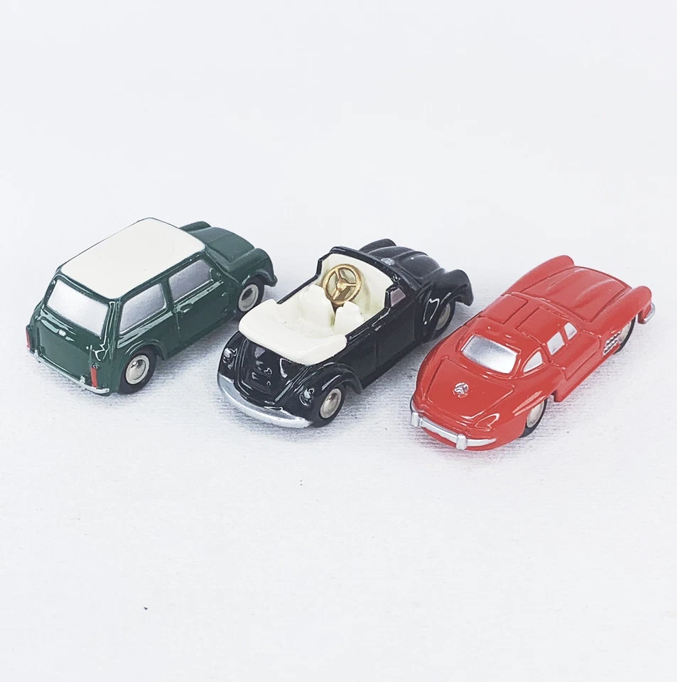 Juego de 3 coches Schuco Piccolo Mercedes 300SL, VW Kafer Cabrio, Austin Mini DIECAST Foto 4 de 4