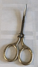 VICTORIAN STERLING SILVER SCISSORS ANTIQUE ORIGINAL SEWING TOOL COLLECTOR